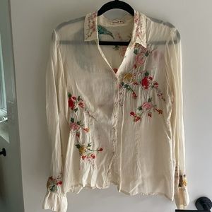 Johnny Was embroidered blouse